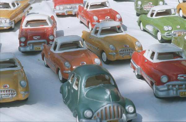 Miniature cars at the souvenir market