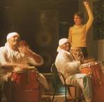 Drummers and Jenny, the girl from the animation team at hotel CostaSur, Trinidad