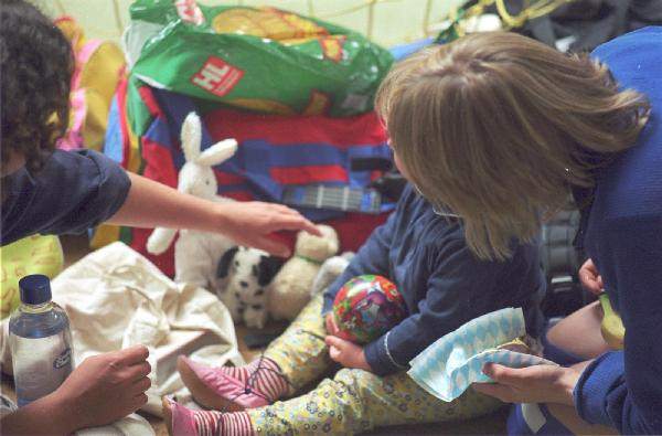 Auch die Kleinsten schon mit Ball